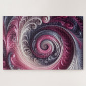 Modernes, Abstraktes, schlichtes Rosa und Lila Puzzle (Horizontal)