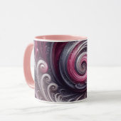 Modernes, Abstraktes, schlichtes Rosa und Lila Tasse (Vorderseite Links)