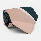 Modernes Abstraktes Schwarz-Beige geometrisches Mu Krawatte (Gerollt)