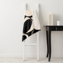 Modernes Abstraktes Schwarz Cream Muster