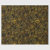 Modernes Abstraktes Schwarz-Gold-Geometrie-Muster Geschenkpapier (Flach)