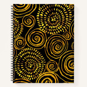 Modernes Abstraktes Schwarz-Gold-Geometrie-Muster Notizblock