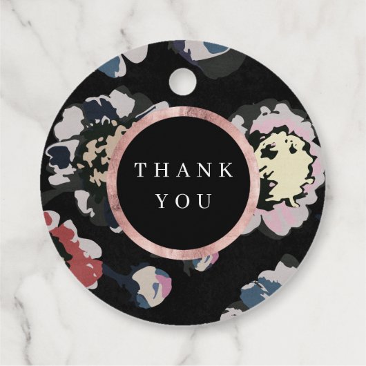 Modernes abstraktes Schwarz-Monogramm Geschenkanhänger (Rückseite)