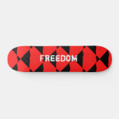 Modernes Abstraktes Schwarz-Rot-Muster Skateboard (Horizontal)