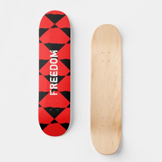 Modernes Abstraktes Schwarz-Rot-Muster Skateboard (Vorderseite)