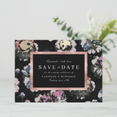 Modernes abstraktes Schwarz Save The Date (Stehend Vorderseite)