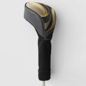 Modernes Abstraktes Schwarz und Gold Golf Headcover (angewinkelt)