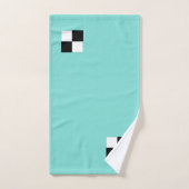 Modernes Abstraktes Schwarz/Weiß auf Aquamarin Badhandtuch Set (Handtuch)