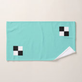 Modernes Abstraktes Schwarz/Weiß auf Aquamarin Badhandtuch Set (Handtuch)