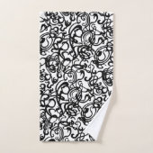 Modernes Abstraktes Schwarz-weiß Badhandtuch Set (Handtuch)