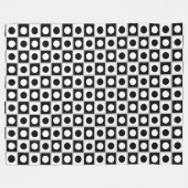 Modernes Abstraktes Schwarz/Weiß Fleece Blanken (Vorderseite (Horizontal))
