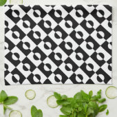 Modernes Abstraktes Schwarz-Weiß-Muster | Geschirrtuch (Gefaltet)