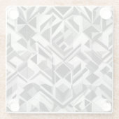 Modernes Abstraktes Schwarz-Weiß-Muster Glasuntersetzer (Rückseite)