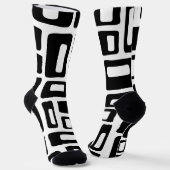 Modernes Abstraktes Schwarz-Weiß-Muster im Mittela Socken (Gewinkelt)
