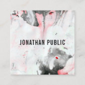 Modernes Abstraktes Schwarz-Weiß-Template Quadratische Visitenkarte (Vorderseite)