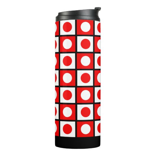 Modernes Abstraktes Schwarz/Weiß Thermosbecher (Nach links gedreht)