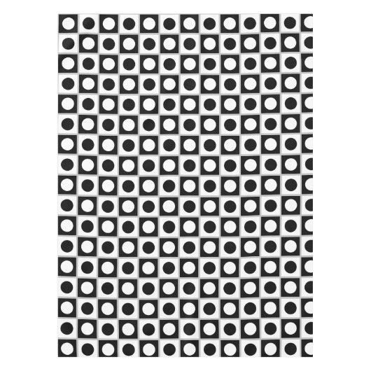 Modernes Abstraktes Schwarz/Weiß Tischdecke (Vorderseite)