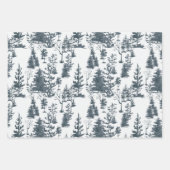 Modernes Abstraktes Schwarz-Weiß-Winterwald Geschenkpapier Set (Vorderseite 3)