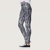 Modernes Abstraktes Schwarz-Weiß-Zebra-Muster Leggings (Links)