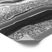 Modernes Abstraktes Schwarz-weißes Agate Geode Gem Poster (Ecke)