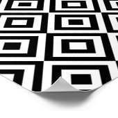 Modernes abstraktes Schwarz-weißes geometrisches M Poster (Ecke)