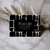 modernes, abstraktes Schwarz-weißes Hochzeitsdetai Mitteilungskarte