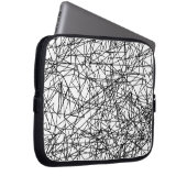 modernes abstraktes Schwarz-weißes künstlerisches Laptopschutzhülle (Vorne Rechts)