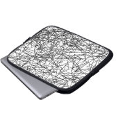 modernes abstraktes Schwarz-weißes künstlerisches Laptopschutzhülle (Vorne Knopf)