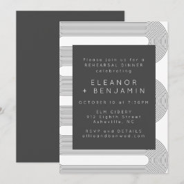 Modernes Abstraktes Schwarz-weißes Lines Probe Abe Einladung