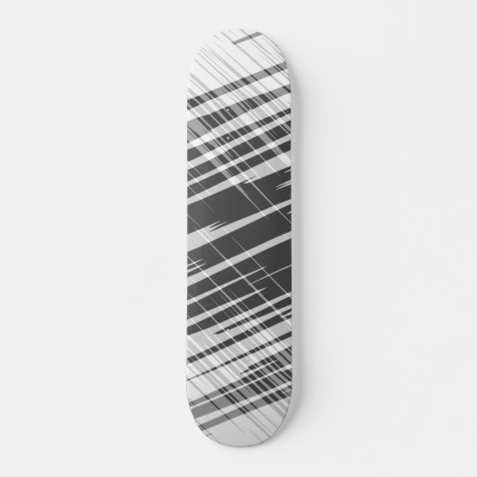 Modernes abstraktes Schwarz-weißes Streifenmuster Skateboard (Vorne)
