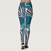 Modernes Abstraktes Schwarz-weißes Zebrastreifen-M Leggings (Rückseite)
