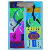 Modernes Abstraktes Schwarzes Blau С farbenfrohe G Klemmbrett (Vorderseite)