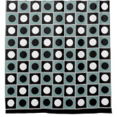 Modernes Abstraktes Schwarzes Blau Duschvorhang (Vorderseite)