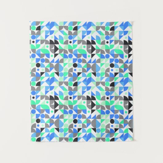 Modernes, Abstraktes, schwarzes geometrisches Must Wandteppich (Vorderseite)