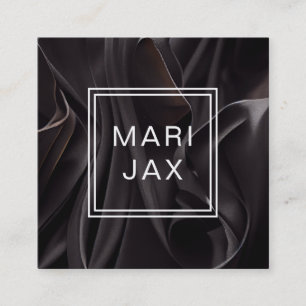 Modernes Abstraktes Schwarzes Gewebe fließend Quadratische Visitenkarte
