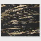 Modernes Abstraktes Schwarzes Gold-Marmor Geschenkpapier (Flach)