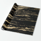Modernes Abstraktes Schwarzes Gold-Marmor Geschenkpapier (Ungerollt)
