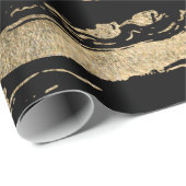 Modernes Abstraktes Schwarzes Gold-Marmor Geschenkpapier (Rolleneckpunkt)