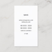 Modernes Abstraktes Schwarzes Licht Visitenkarte (Rückseite)