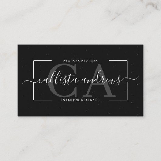 Modernes Abstraktes Schwarzes Meer - Tone-Signatur Visitenkarte (Vorderseite)