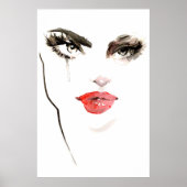 Modernes Abstraktes Schwarzes Wasser Frauengesicht Poster (Vorne)