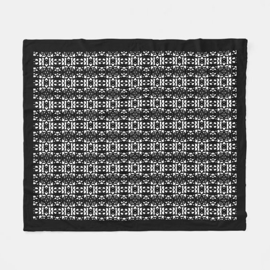 Modernes abstraktes Schwarzweiß Fleecedecke (Vorderseite (Horizontal))