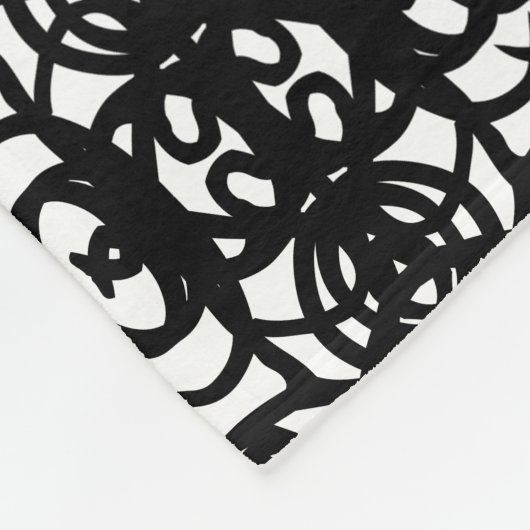 Modernes abstraktes Schwarzweiß Fleecedecke (Ecke)