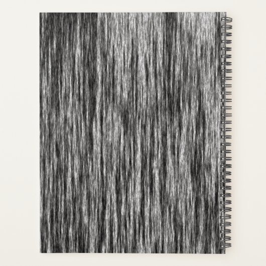 Modernes abstraktes Schwarzweißmuster Planer (Rückseite)