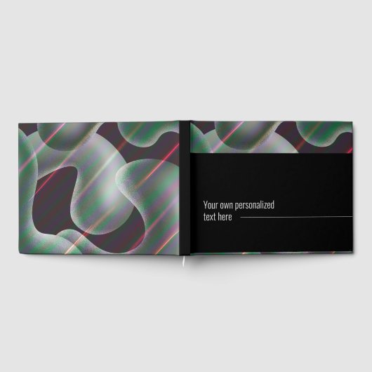 Modernes abstraktes silberfarbenes Quecksilberflüs Gästebuch (Voll)