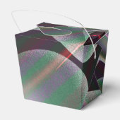 Modernes abstraktes silberfarbenes Quecksilberflüs Geschenkschachtel (Rückseite)