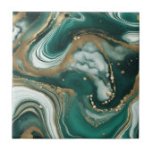 Modernes Abstraktes Smaragdgrün- und Goldmarmor Fliese (Vorderseite)