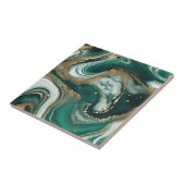 Modernes Abstraktes Smaragdgrün- und Goldmarmor Fliese (Seite)