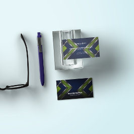 Modernes Abstraktes Sportdesign | Blau grün Visitenkarte