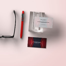 Modernes Abstraktes Sportdesign | Navy Blue Red Visitenkarte